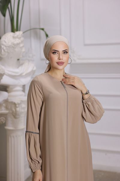 Nissra Ankanoor Μπεζ Μπαλόνι Μανίκι Πέτρα Ferace Anka 255017