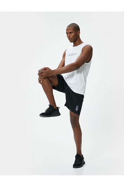Koton Sports Tank Top Slogan Printed Crew Neck Sleeveless