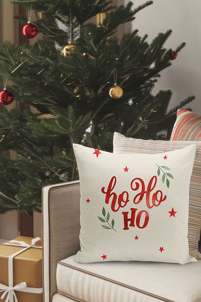 Filamente Christmas Themed Throw Pillow Cover / Christmas - Christmas Cushion Cover (Double-Sided Printed - Hidden Zipper)