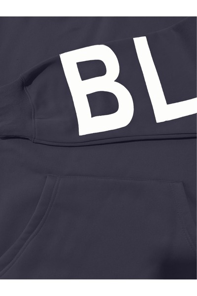 Machetta Unisex Büyük Beden  Blake Baskılı Kapüşonlu Oversize Sweatshirt Hoodie