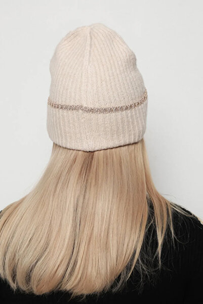 REMSA Beige Women's Beret - Glitter Detail, Rkş-1139
