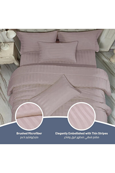 Donetella Comforter Set 4-Pcs Single Size Damask Striped Pattern 170 X 230 cm