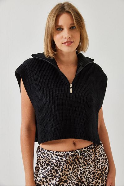 Bianco Lucci Women's Zippered Knitwear Sweater 60261018