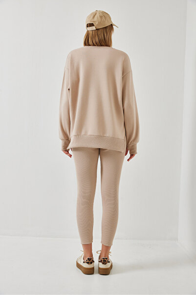 Bianco Lucci Women's Ribbed Tights Bottom Top Set 60261020