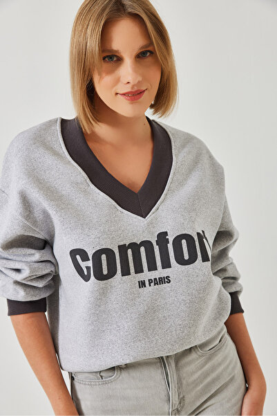 Bianco Lucci Women's Comfort Printed Sweatshirt 60261019