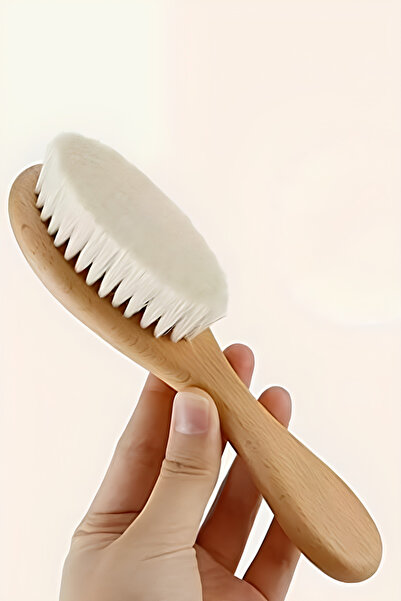 Factorial Çocuk Saç Tarağı Keçi Kılı Tarak %100 Doğal Saç Fırçası Bebek Saç S...