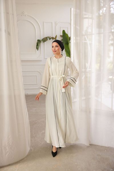 Nissra Ankanoor White Sleeve Mouth and Front Double Bias Ferace Anka 255045