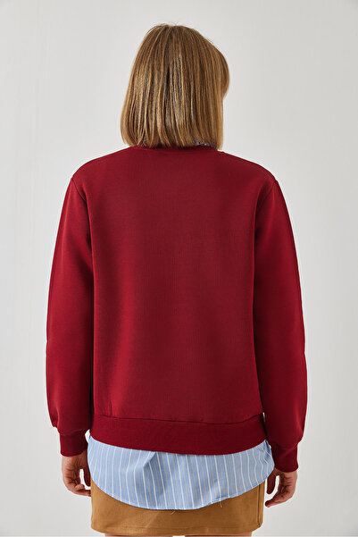 Bianco Lucci Kadın Üç İplik Şardonlu Nakışlı Sweatshirt 6476 60261023
