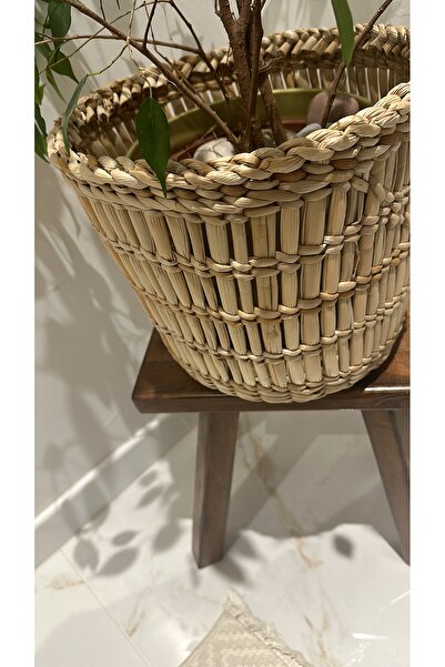 afralya home Ev Dekorasyon Hasır Büyük Saksı-Özel Üretim Bahçe Teras Ofis Bal...