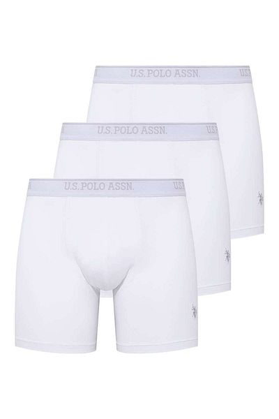 U.S. Polo Assn. Ανδρικό λευκό μπόξερ 3 τεμαχίων με μακριά πόδια