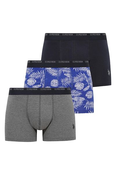 U.S. Polo Assn. Η.Π.Α. Polo Assn. Ανδρικό Boxer Σετ 3 τεμαχίων - Navy Blue, Sax, Anthracite, Melange