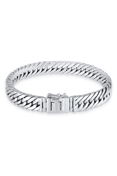 KUZZOI Armband Unisex Gliederarmband Kastenverschluss 925 Silber