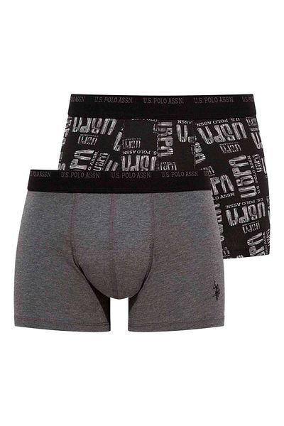 U.S. Polo Assn. Ανδρικό Anthracite Melange - Μαύρο Boxer 2 Pack