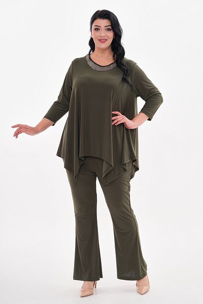 Women's plus size khaki dress pants top