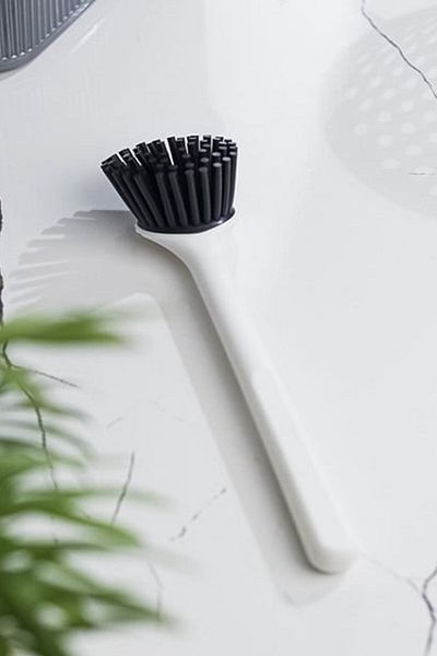 JASPER Gp-155 White Silicone Headed Dish Washing and Sink Cleaning Kitchen Counter Brush