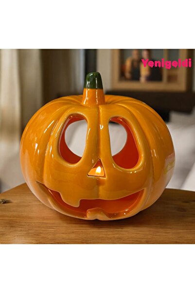 Yenigeldi Büyük Boy Balkabağı Mumluk Yılbaşı, Cadılar Bayramı, Parti Süs