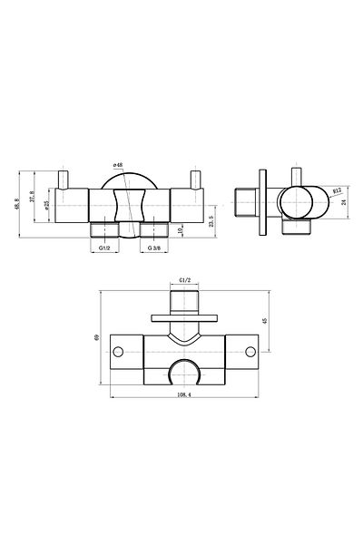 Fause Hanging Double Outlet Bidet Tap - KDC108