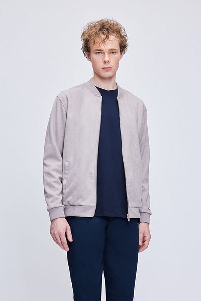Hatemoğlu Γκρι Regular Fit Bomber Collar Bomber Jacket