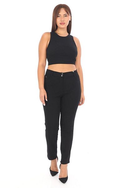 AKŞEN GİYİM Plus Size Soft Gabardine - 96% Cotton/Cotton, Full Lycra Pipe Leg Trousers