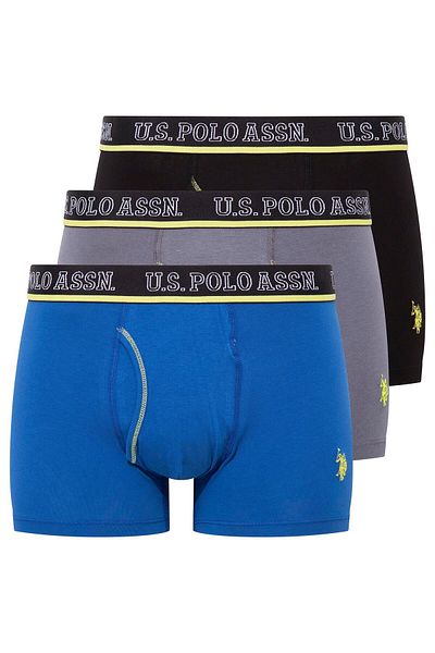 U.S. Polo Assn. Ανδρικό Ανθρακί-σακ-μαύρο Boxer 3 τεμαχίων