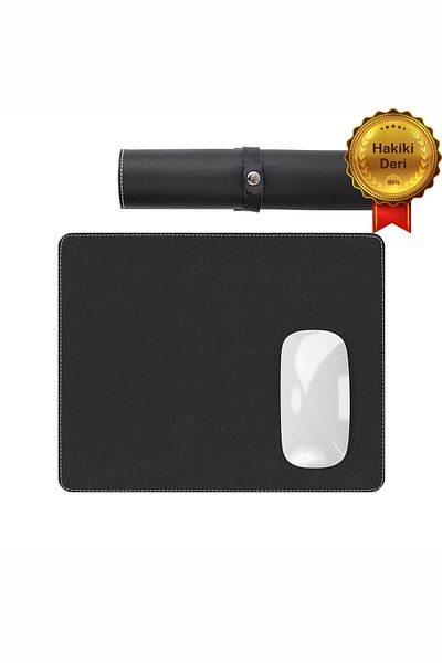 Modica Navada - Luxury Genuine Leather Black Mouse Pad