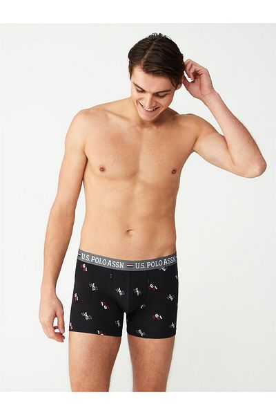 U.S. Polo Assn. - Men's Modal Black Printed Single Boxers