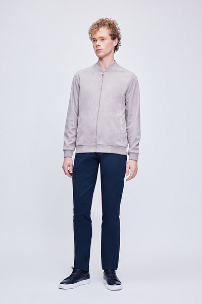Hatemoğlu Γκρι Regular Fit Bomber Collar Bomber Jacket