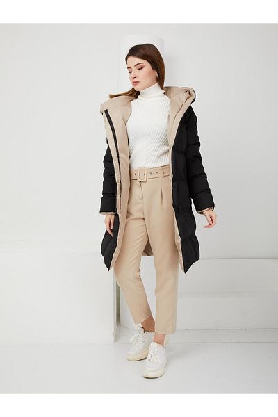 Olcay Zweifarbige doppelseitige Pufferjacke mit Kapuze BLACK-STONE 5371