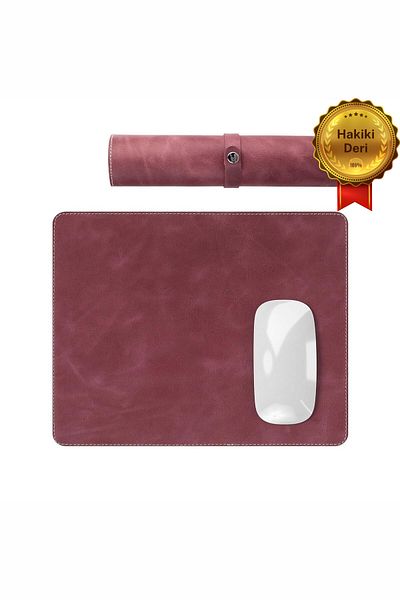 Modica Navada - Πολυτελές γνήσιο δέρμα Claret Red Mouse Pad