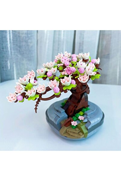 YILDIRIM OYUNCAK Micro Building Block Buildable Floral Celebration Gift 426 Pieces Potted Floral Japanese Cherry Tree