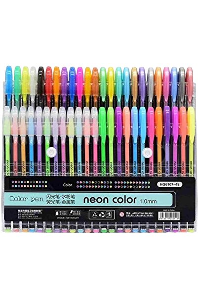 Stilo SİMLİ NEON PASTEL METALİK ROLLER PEN 48 Lİ SET