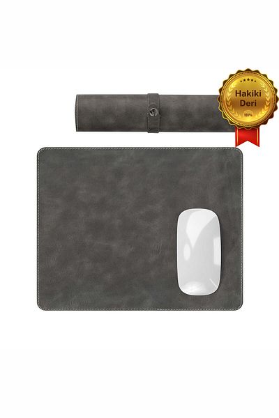 Modica Navada - Luxury Genuine Leather Gray Mouse Pad