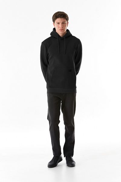 Fulla Moda Βασικό φούτερ με κουκούλα Kangaroo Pocket - Φούτερ με 3 κλωστές