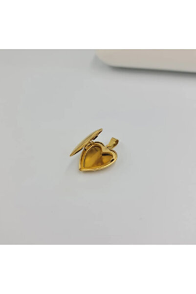 SE Jewellery Gold İçi Boş Kalp Fotoğraflık Kolye Ucu