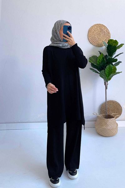 Ka Hijab Mira Mercerized Hijab Suit - Black