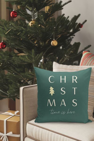 Filamente Christmas Themed Throw Pillow Cover / Christmas - Christmas Cushion Cover (Double-Sided Printed - Hidden Zipper)