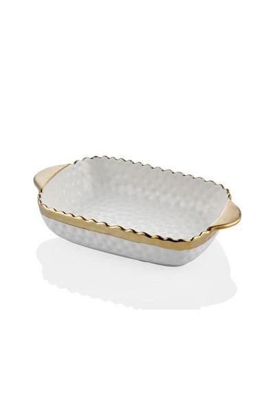 LAMEDORE HAMMERED WHITE GOLD SERVICE CONTAINER 23X13,5X4,5 CM