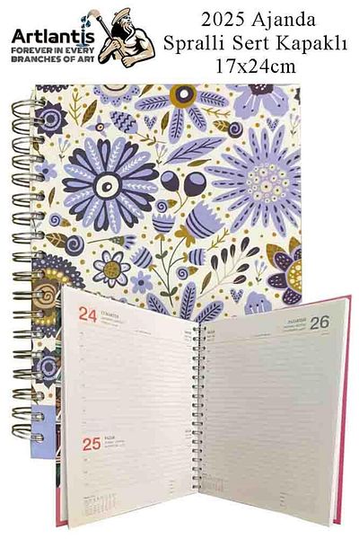 Liz 2025 Agenda Spral Hard Cover 1 Piece 17X24 cm Ring Binder Agenda 2025 Ruled Agenda Daily Planner Te