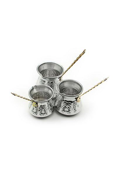 ANTEPSEPETİ Aluminum Embroidered Coffee Cotton Set