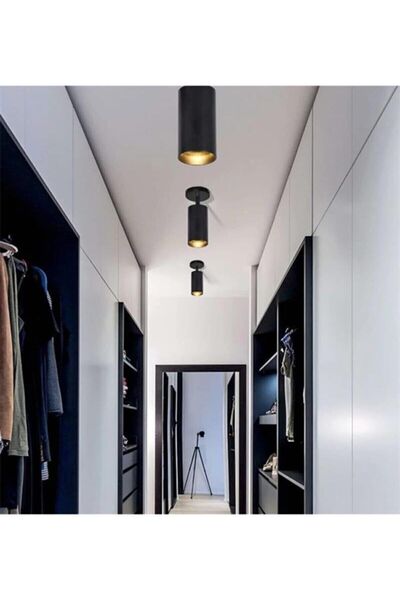 Modavize Spoti (BEYAZ IŞIK) Modern Salon - Mutfak - Cafe Tasarım Siyah Renk Spot Ledli Tekli Avize (1 Adet )