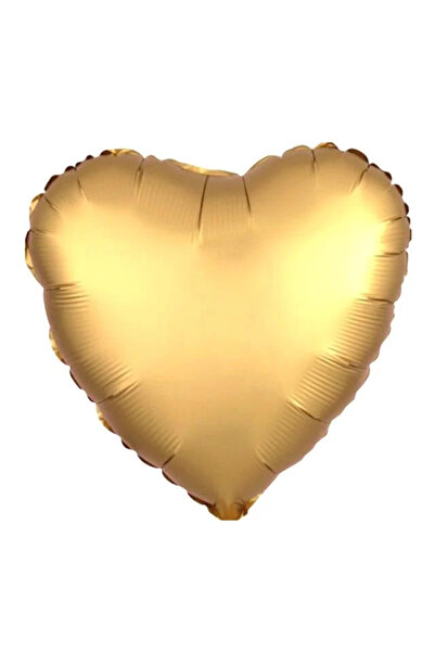 HKNYS 18 İnc Heart Gold Color Foil Balloon 45cm - Helium Gas Compatible