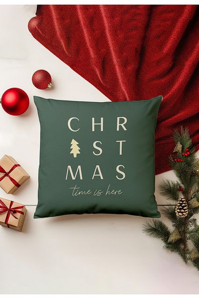 Filamente Christmas Themed Throw Pillow Cover / Christmas - Christmas Cushion Cover (Double-Sided Printed - Hidden Zipper)
