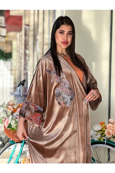fiore fashion Large Size Winter Velvet Abaya - Muslim Dress Suitable for Kaftan, Ferace and Bisht Size 38-46