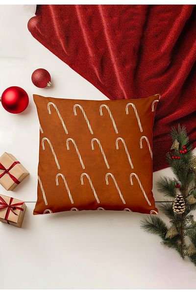 Filamente Christmas Themed Throw Pillow Cover / Christmas - Christmas Cushion Cover (Double-Sided Printed - Hidden Zipper)