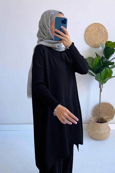 Ka Hijab Mira Mercerized Hijab Suit - Black
