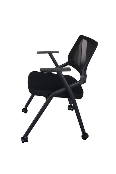 Mahmayi SL 632L Folding Chair with Wheels for Home, Study Chair Can Withstand upto 150kg - Black