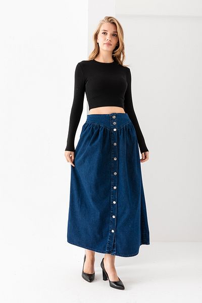 TUBA SÖZEN BUTİK Fusta de denim cu nasturi