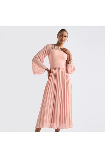 FAV Lace Detail Dress with Flared Sleeves