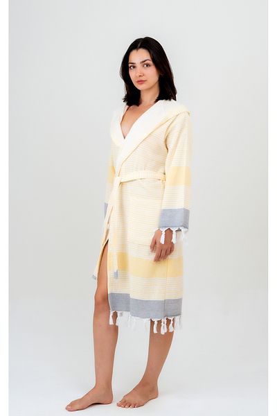 EMİLLİE Mi̇ra Towel Pectemal Bathrobe Unisex - 100% Cotton