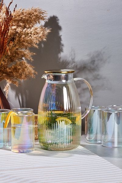 Perotti Savio Stripe Luster 7 Piece Glass and Jug Set
